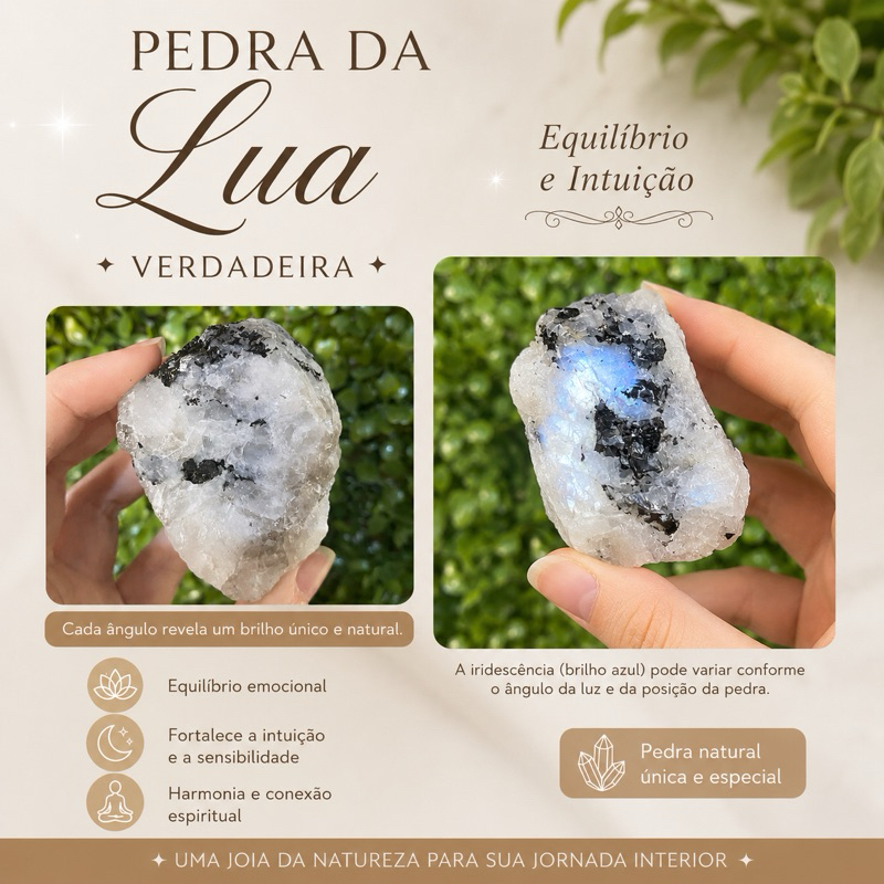 Pedra da Lua Natural Bruta – Equilíbrio e Intuição