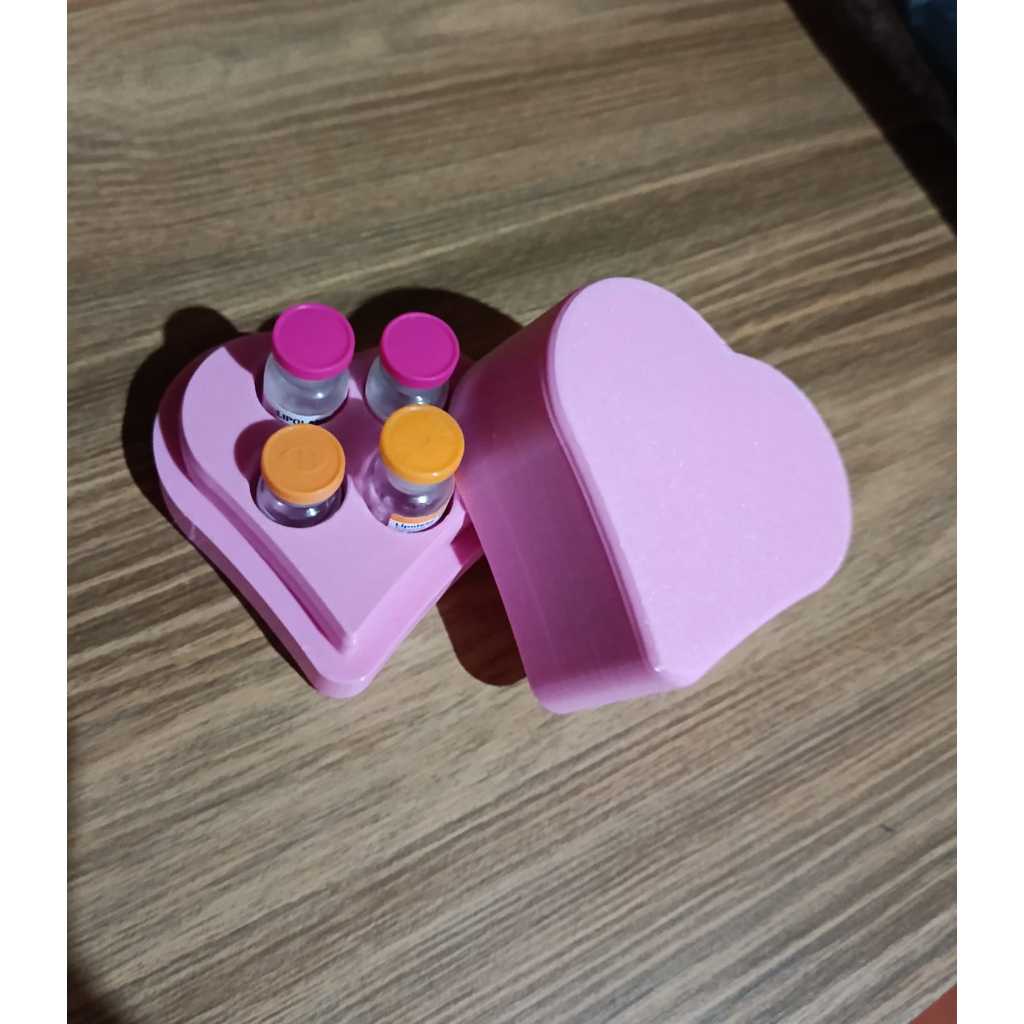 Porta ampolas coração 3ml a 5ml para 4 ampolas