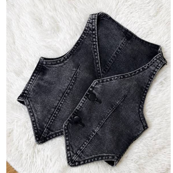 COLETE JEANS FEMININO INFANTIL CROPPED PRETO ESTONADO DO P AO  GG MODERNO, ESTILOSO E VERSÁTIL