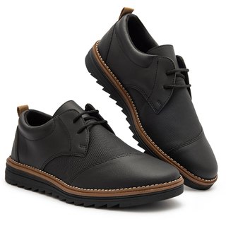 Sapato Masculino Oxford Loafer Sola Alta Tratorado Elegante Versátil Casual Confortável Casamento Culto Igreja