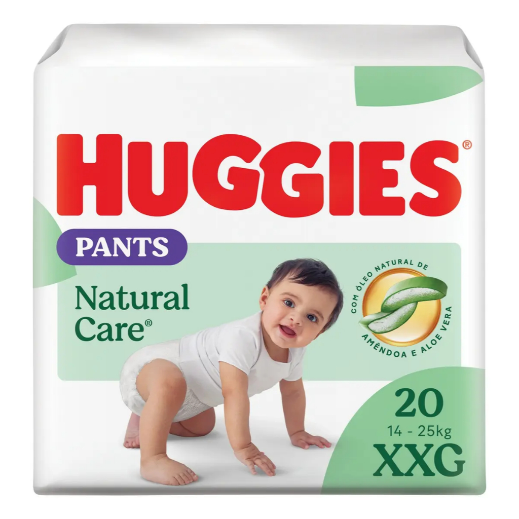 Fralda Huggies Natural Care Pants Mega XXG - 20 Unidades - fralda para criança - fralda infantil