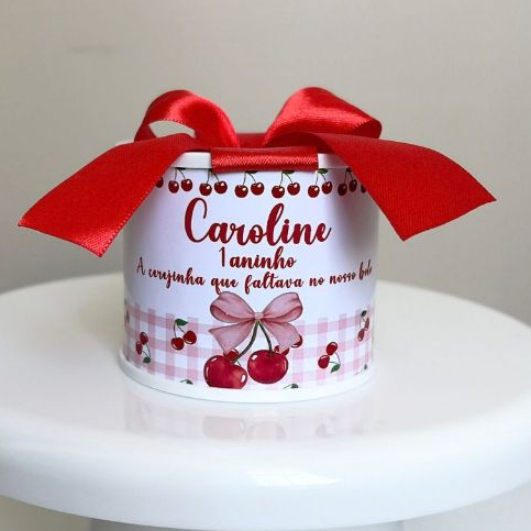 Kit tubolatas personalizadas 5x6 Cerejinha - Lembrancinha maternidade - chá de bebê - aniversário