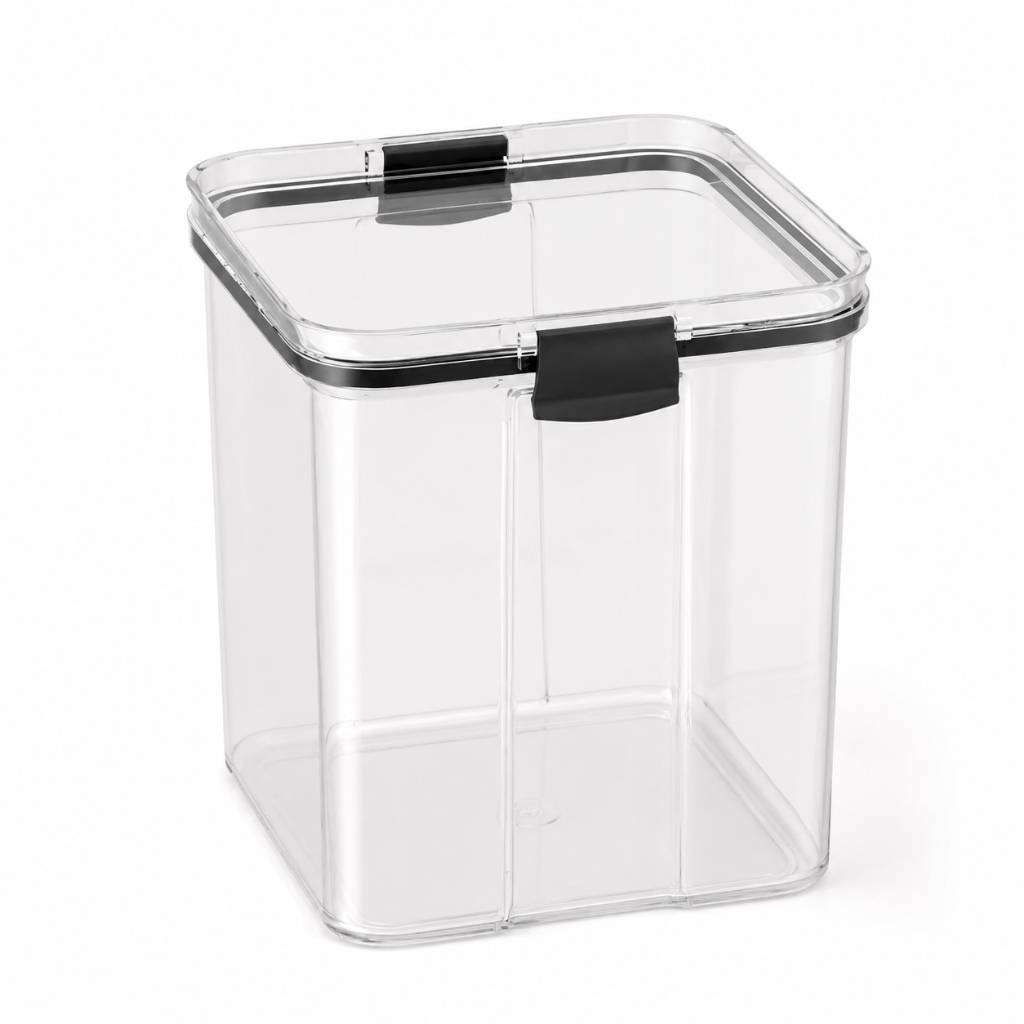 Pote Hermético 950ml Transparente Empilhável Organizador Cozinha, Armazena Grãos, Macarrão, Petiscos e Chá Anti Umidade