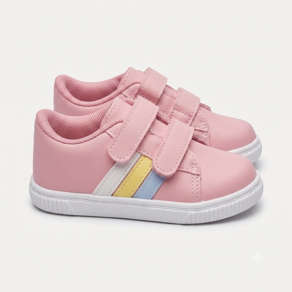 Tenis Infantil Menina Rosa Baby Sapatenis Meninas Macio Confortavel