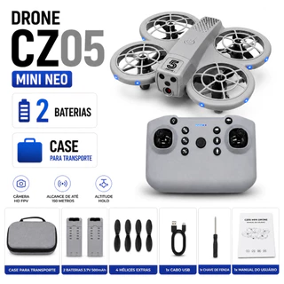 Drone CZ05 Mini Câmera HD Optical Flow Altitude Hold Headless Mode Giro 360° 2 Baterias 150m Control