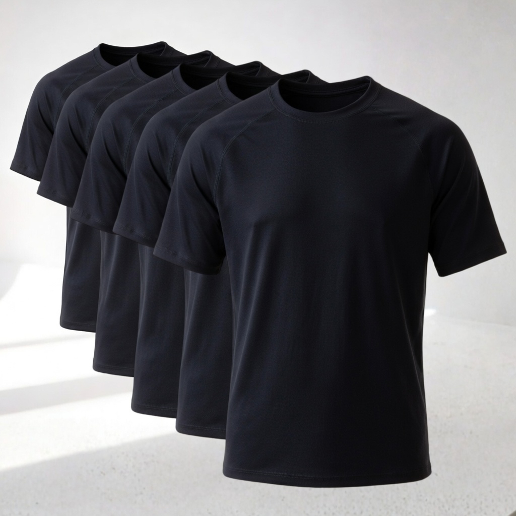 Kit 5 Camisetas Masculinas Manga Curta Dry Fit para Academia, Esportes e Lazer