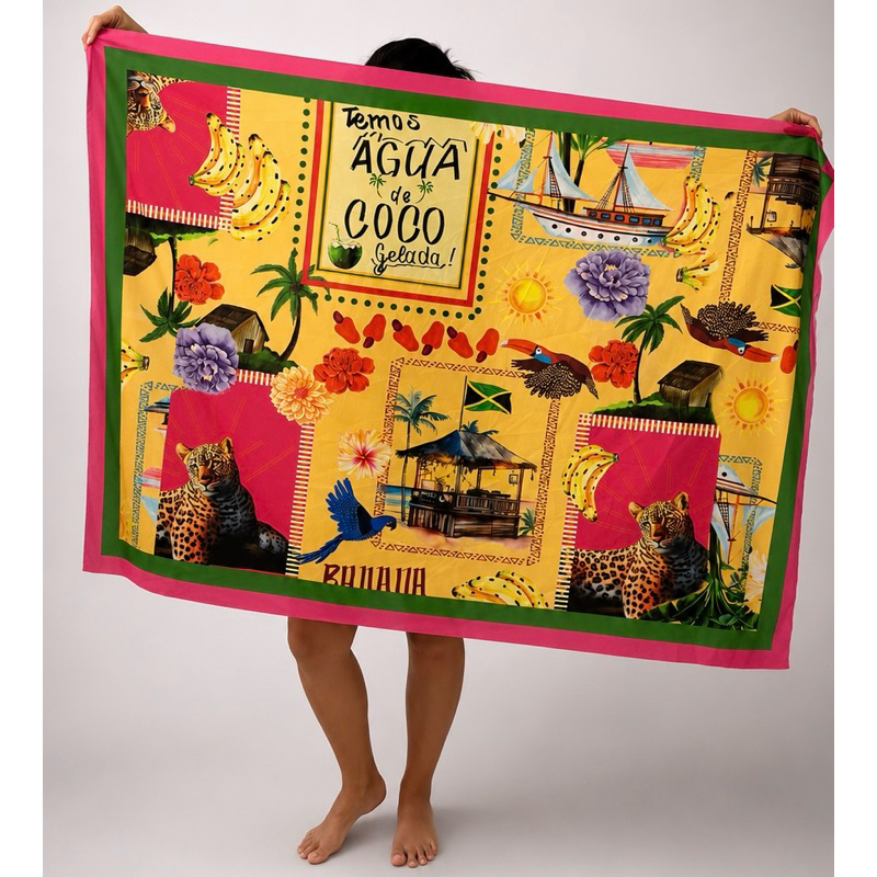 Canga de Praia Pareô Feminina Estampada Saída de Praia Moda Praia Verão