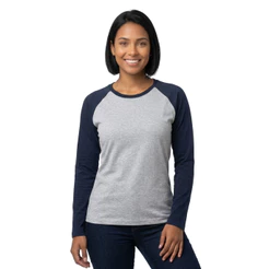 Blusa Básica Manga Longa Feminina Camiseta Raglan Manga Longa Malha Tecido Macio