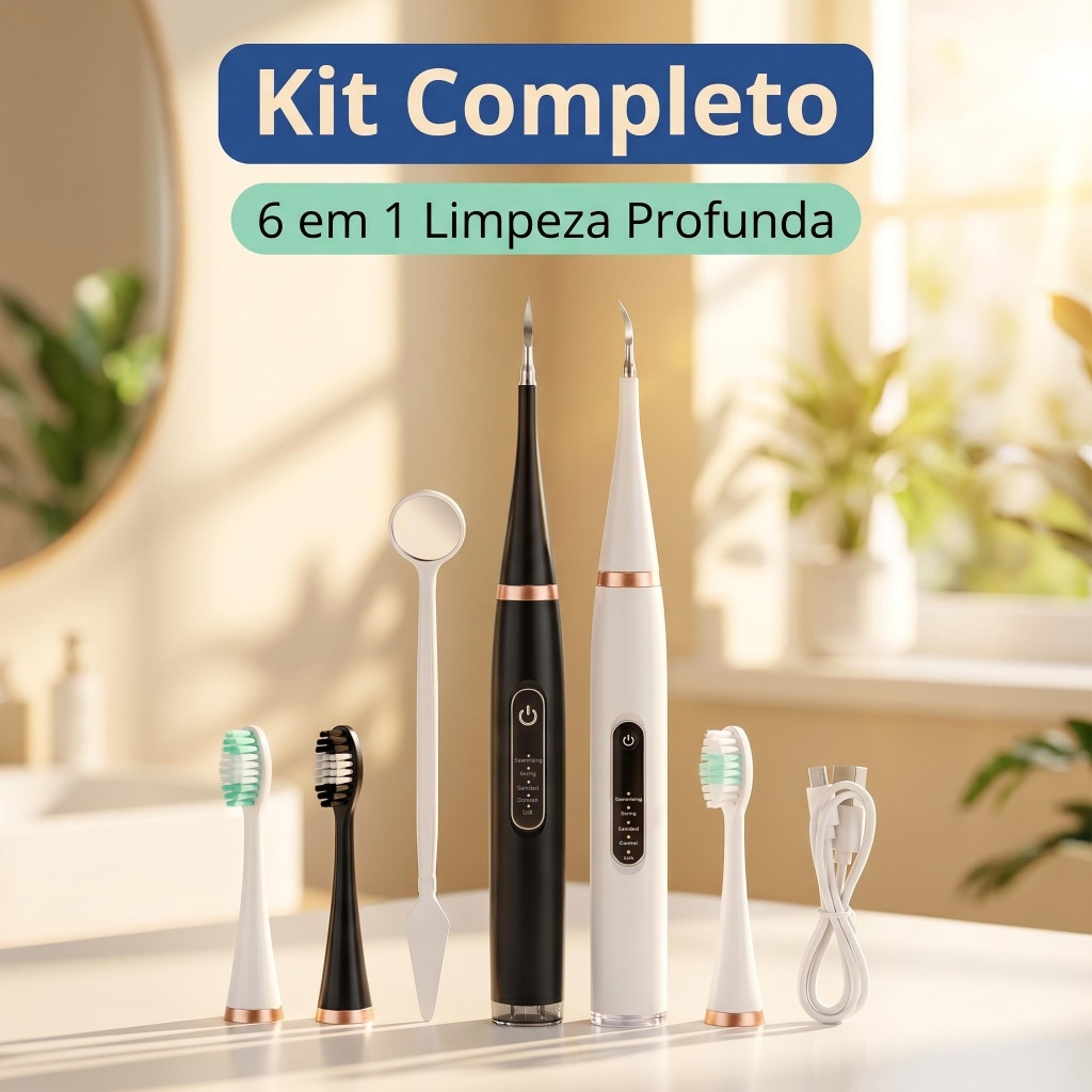 Escova com Ponta Removedora de Tártaro 2 em 1 Limpeza de Dentes