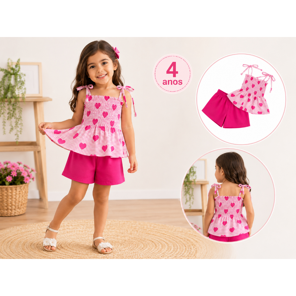 CONJUNTO INFANTIL FLORAL