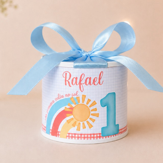 Kit tubolatas personalizadas 5x6 • Primeira volta ao sol | Lembrancinha aniversário