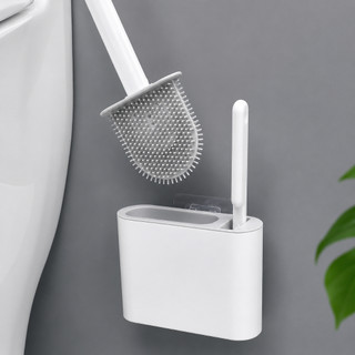 Escova para Vaso Sanitário Silicone 2 em 1 com Suporte Escova Sanitária Limpeza Profunda Sem Arranhar