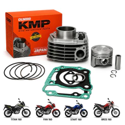 Kit Cilindro/ Pistão/ Anéis/ Honda Titan Fan Bros 160 Todos Anos Kmp
