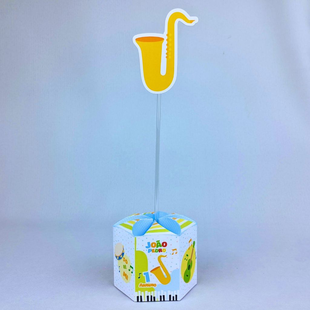 Kit 5 a 25 Centro de Mesa Instrumentos Musicais Personalizado Lembrancinha Festa Aniversário Enfeite Caixinha