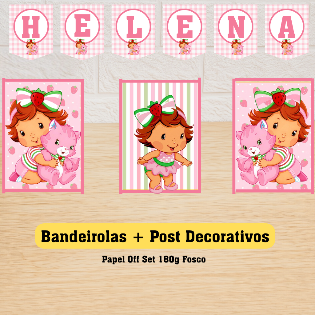 Kit festa Moranguinho Baby Personalizado Bolinho Aniversário — imagem 2 de 2