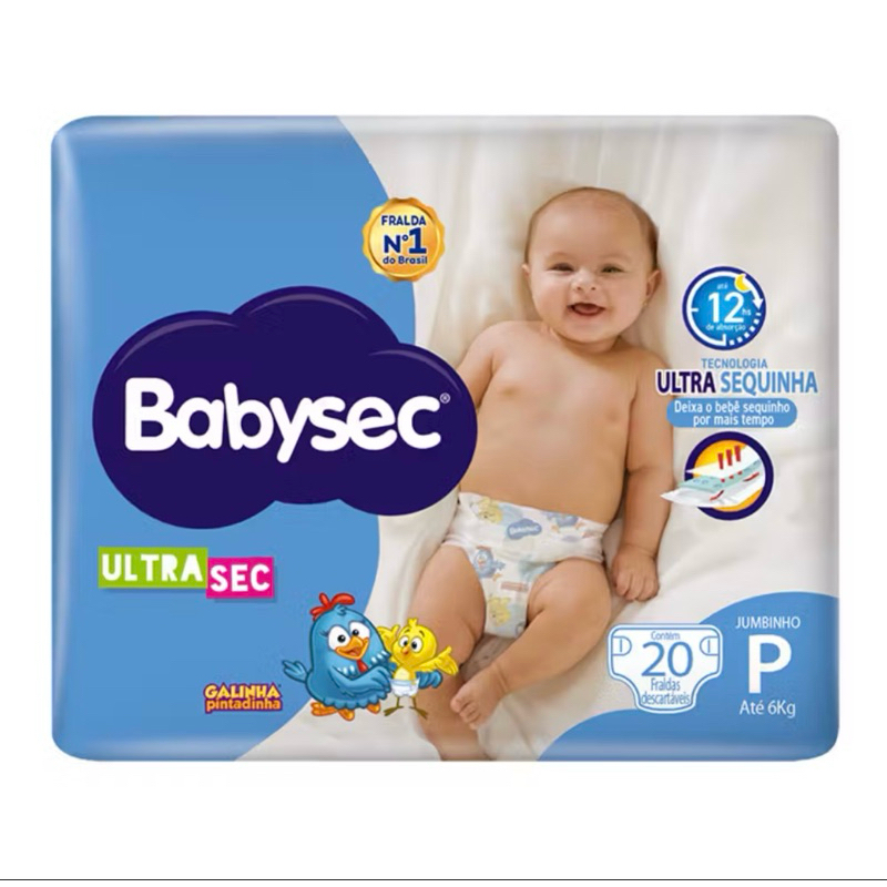 Fralda Babysec Ultrasec Jumbinho Galinha Pintadinha