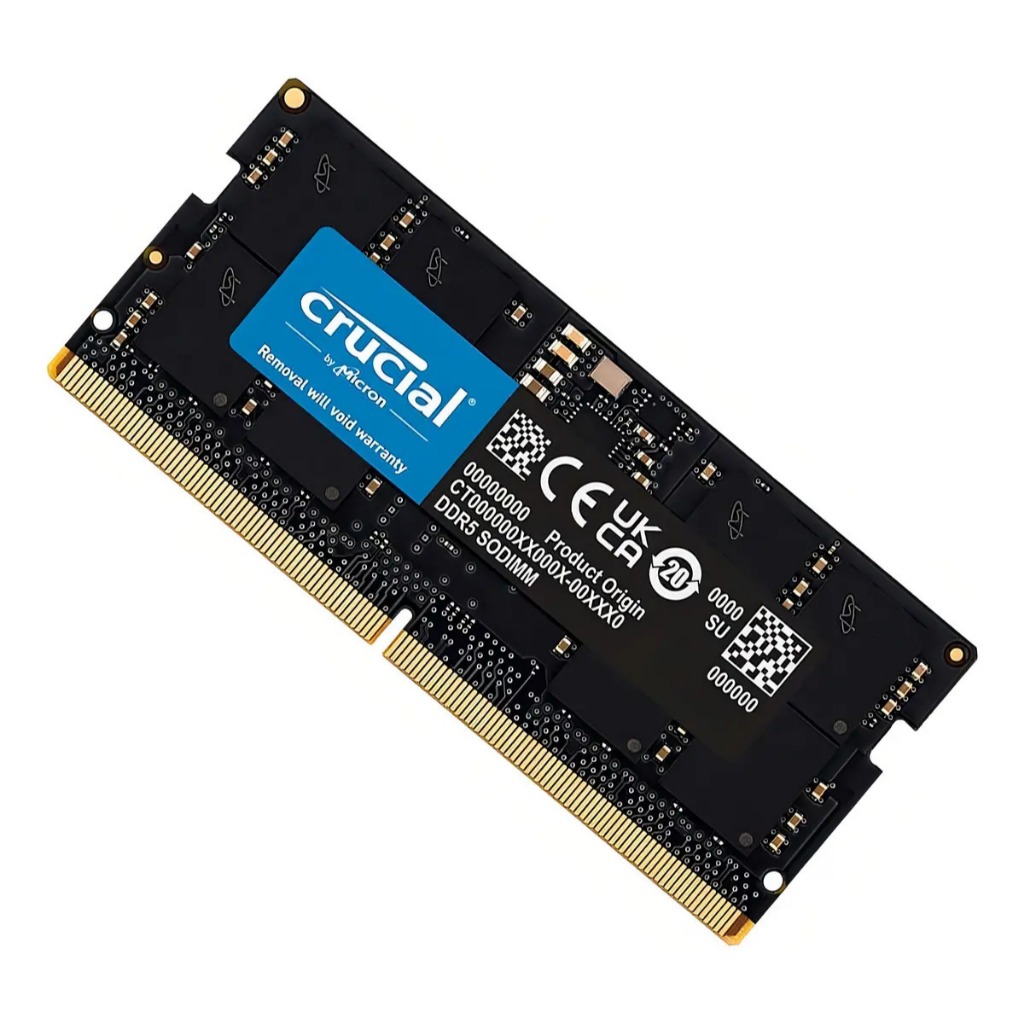 Memória Ram Para Notebook 16gb Ddr5 4800mhz Cl40 Sodimm Crucial Preto