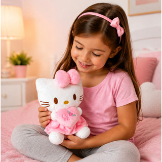 Pelúcia Hello Kitty 25cm Rosa Love Super Macia Antialérgica Presente Crianças Alta Qualidade
