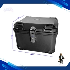 BAÚ BAULETO PLASTICO ABS TRASEIRO 45L UNIVERSAL PRETO FORRADO