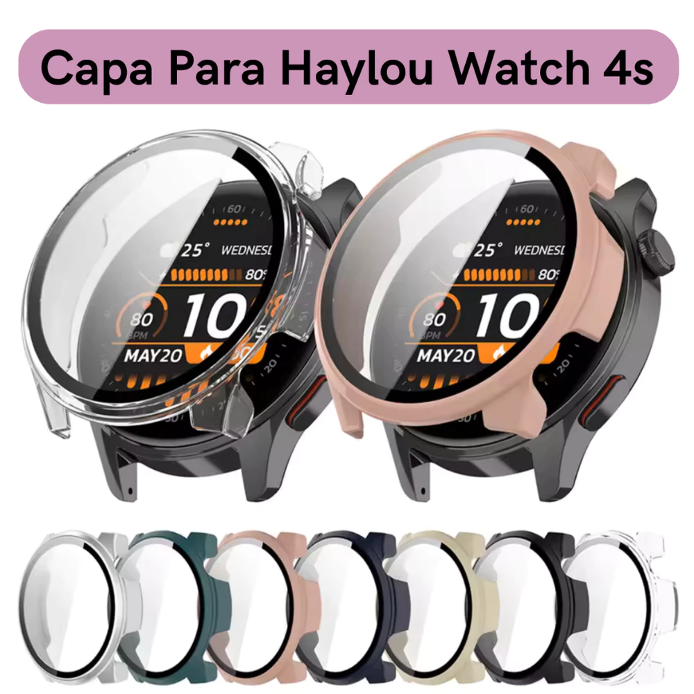 Capinha Case Capa Compatível com Smartwatch Haylou Watch 4S Hf012 Com Pelicula