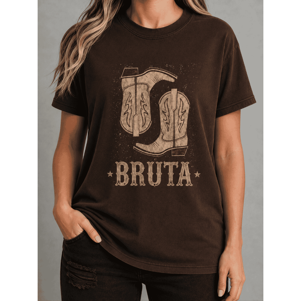 Camiseta Feminina Rodeio BRUTA Estilo Rodeio Country 100% Algodão Premium Camisa Boiadeira - Oferta