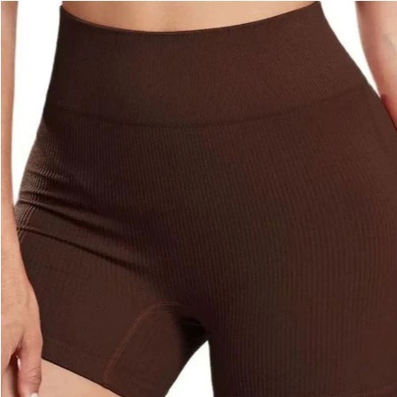 Shorts Fitness Canelado Poliamida Academia Zero Transparencia Feminino