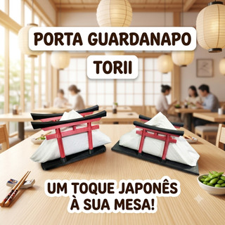 Porta Guardanapo Torii Japonês Decorativo | Suporte Elegante para Mesa Sushi e Jantar
