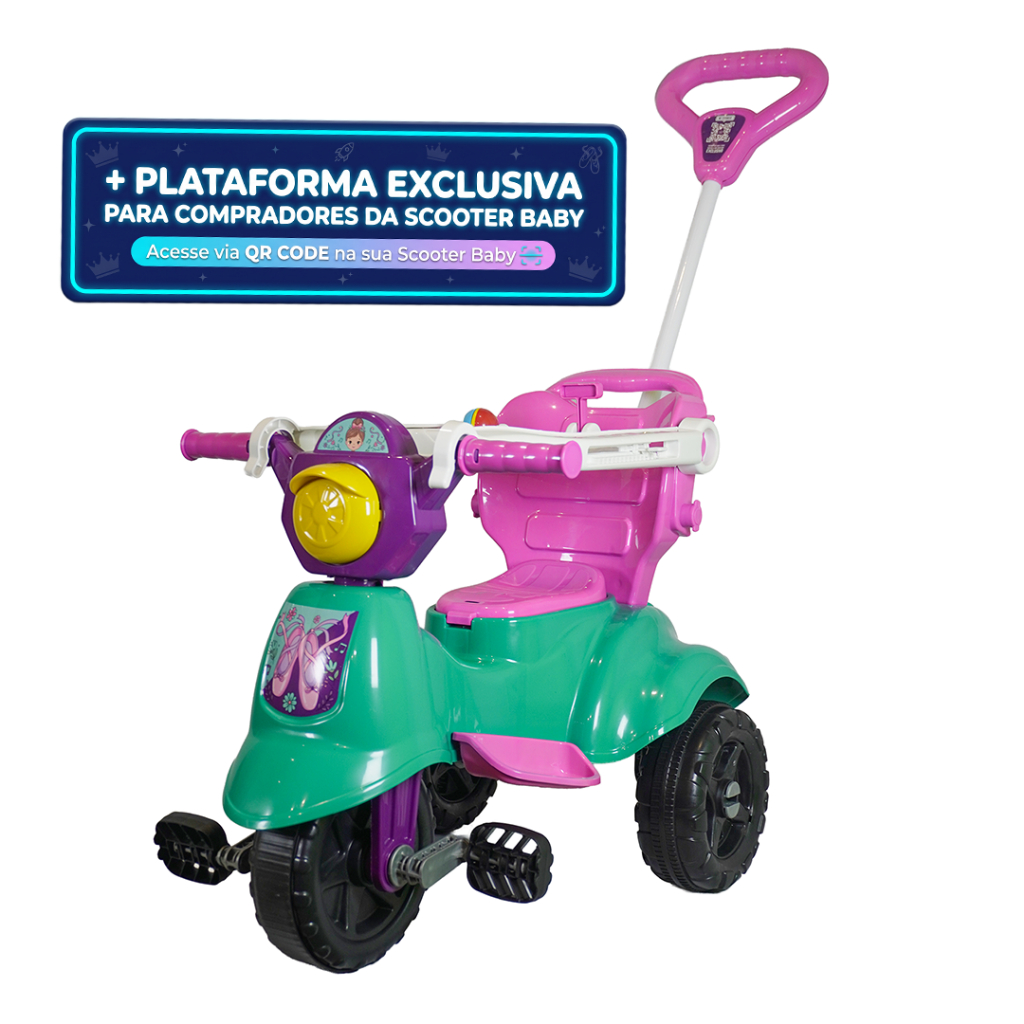 Triciclo Motoca Premium Passeio - 1 A 3 anos - Completa Inmetro Pedal Proteção H