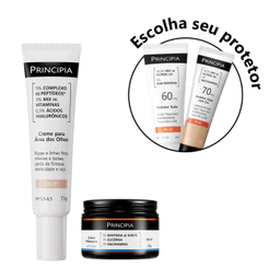 Principia Kit Cuidado Facial c/ Creme Para os Olhos CO-01 + Creme Hidratante CH-01 + Protetor Solar c/ ou s/ Cor