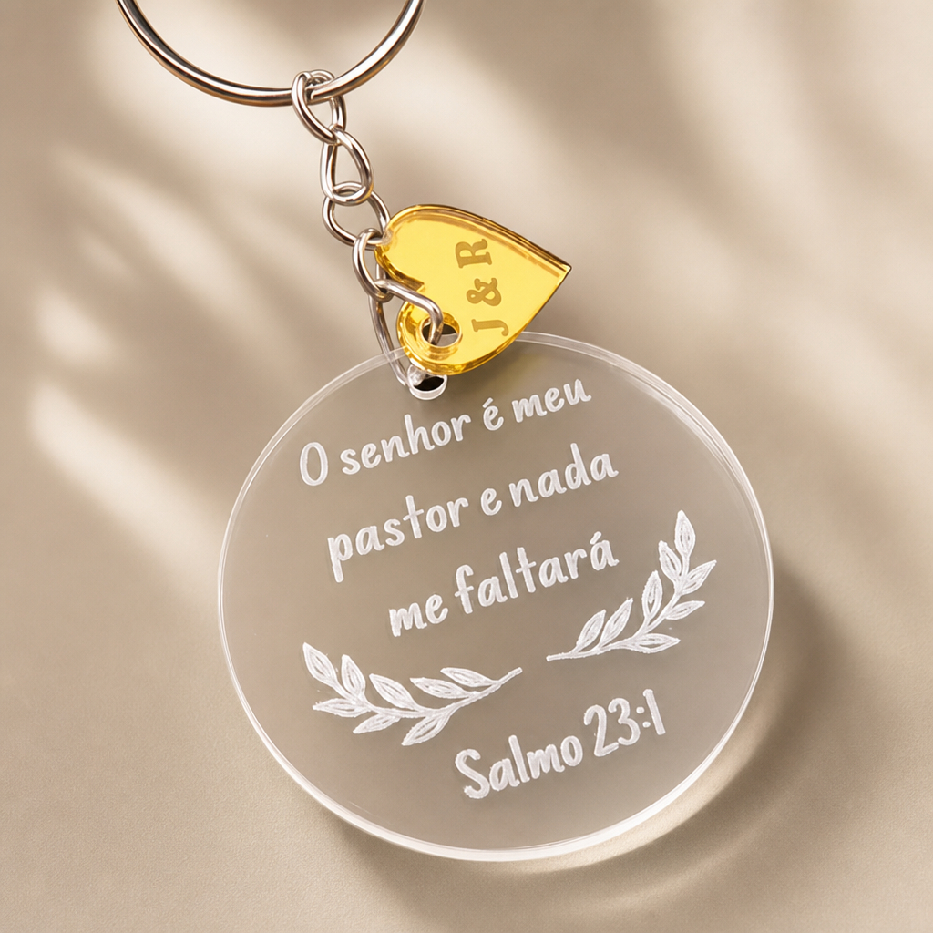 LEMBRANCINHA CASAMENTO CHAVEIRO ACRÍLICO PERSONALIZADO COM INICIAIS - NOIVADO - CASAL