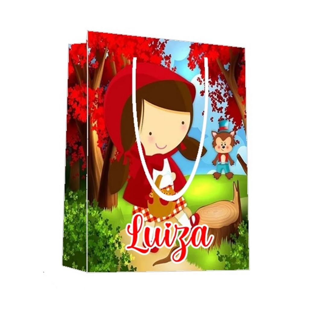 Sacolinha Chapeuzinho Vermelho Personalizada para Aniversário/ Lembrancinha Festa Infantil / Qualquer nome e idade