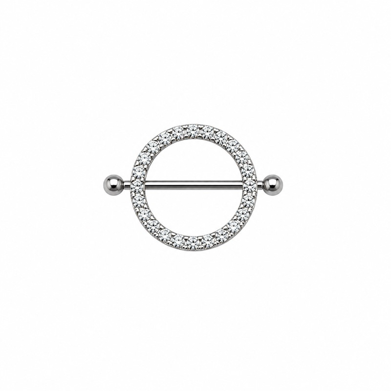 Piercing de mamilo zirconia joia em aço cirúrgico Ponto de luz Premium Diversos modelos de mamilo — imagem 2 de 2