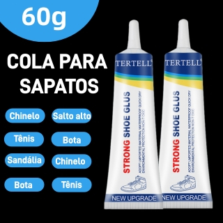 Kit 2 peças Cola Transparente Para Reparo De Sapatos – Adesivo À Prova D'água Fixação De Solas , Saltos E Bolsas (60ml)