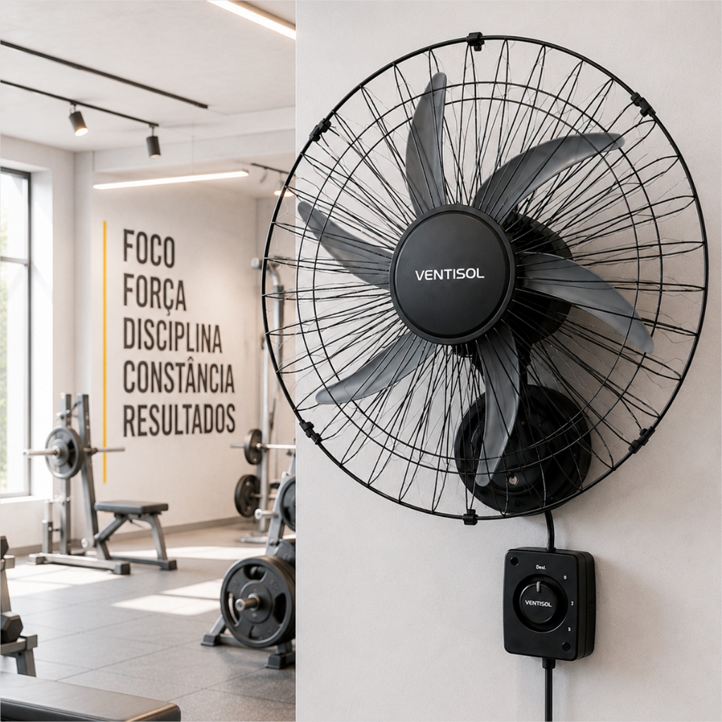 Ventilador Parede Turbo 50cm Ventilador Stell 6 Hélices Ventilador Ventisol Pret