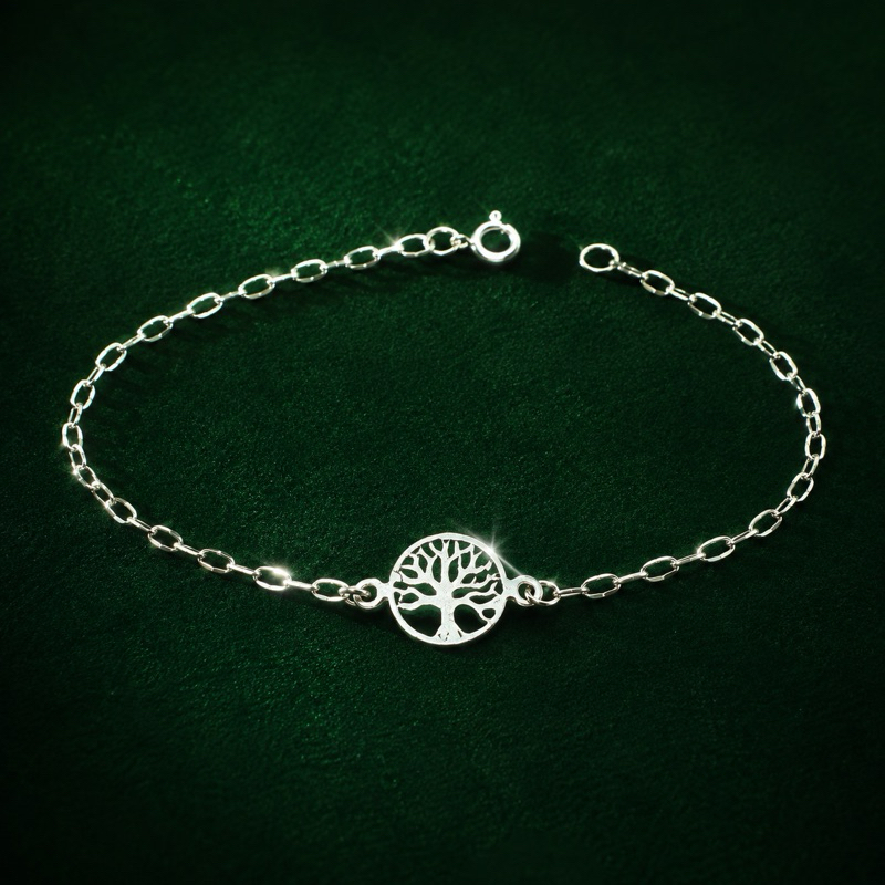 Pulseira Árvore da Vida Prata 925 Feminina Delicada