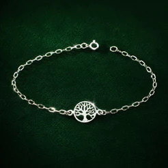 Pulseira Árvore da Vida Prata 925 Feminina Delicada