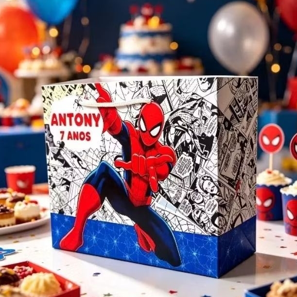 Sacolinha Personalizada Homem Aranha  | Lembrancinha Festa Infantil, Spiderman, pegue e monte