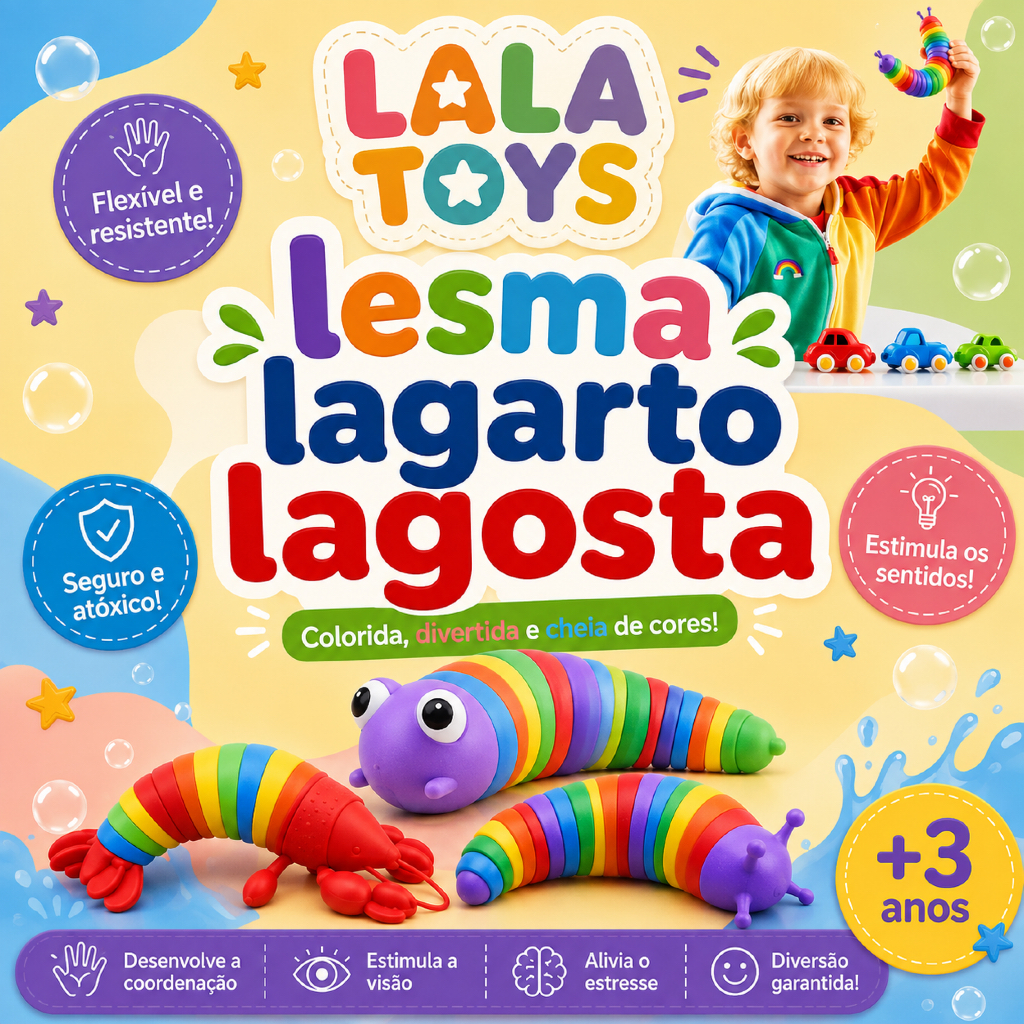 Brinquedo Lesma Caracol Lagarta De Minhocas Alivia o Estresse