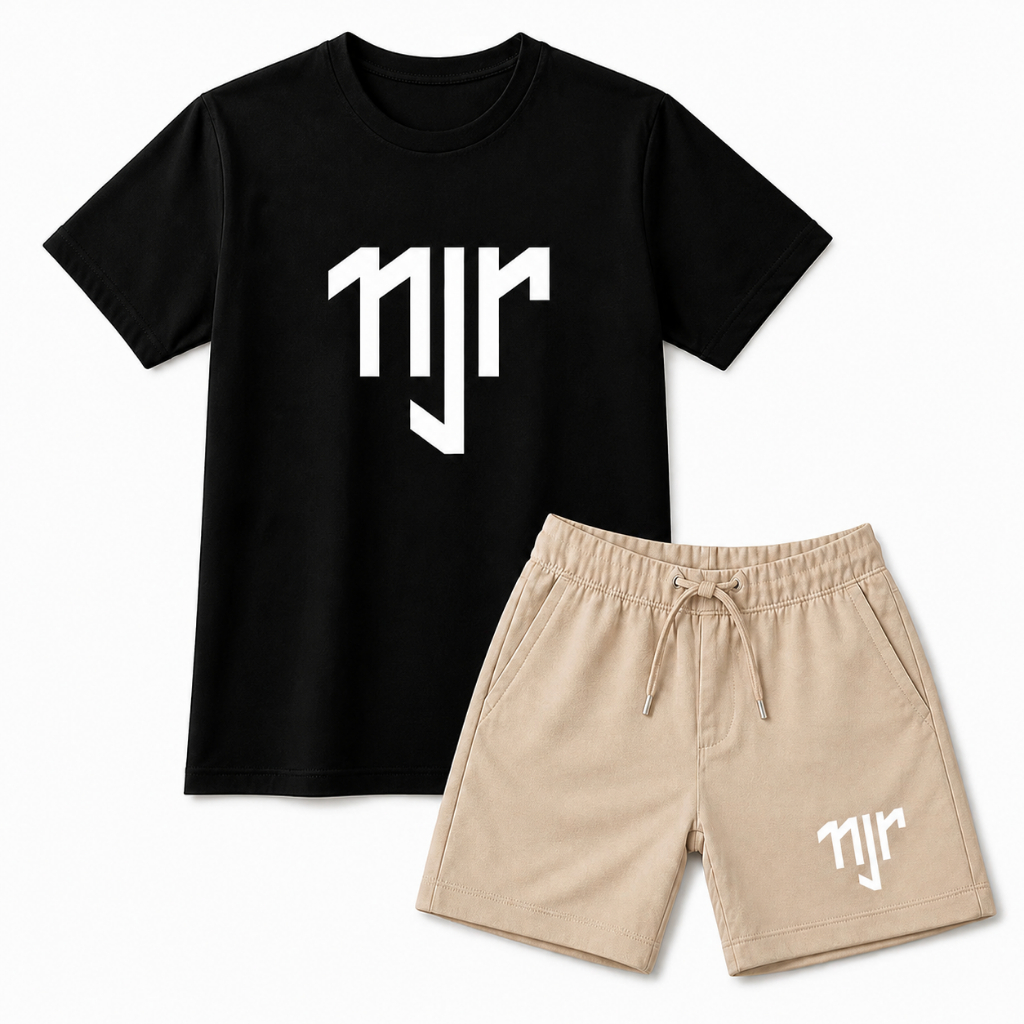 Kit Infantil Camiseta Neymar Premium e Bermuda Moletinho Diversas Cores Conjunto Futebol Verão