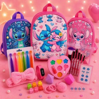 Kit De Maquiagem Infantil Completa Mochila Stitch