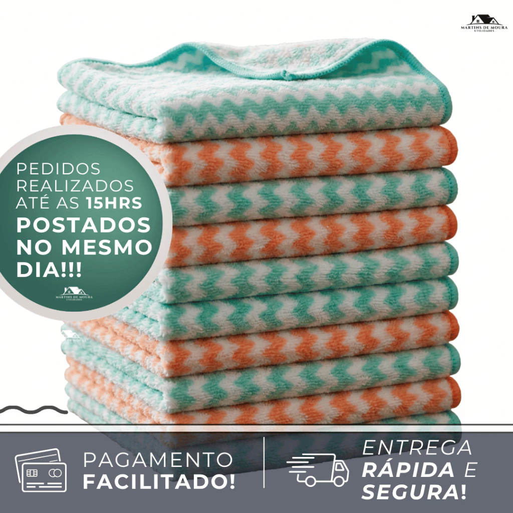 Kit 10 Panos De Limpeza Microfibra alta absorção Multiuso — imagem 1