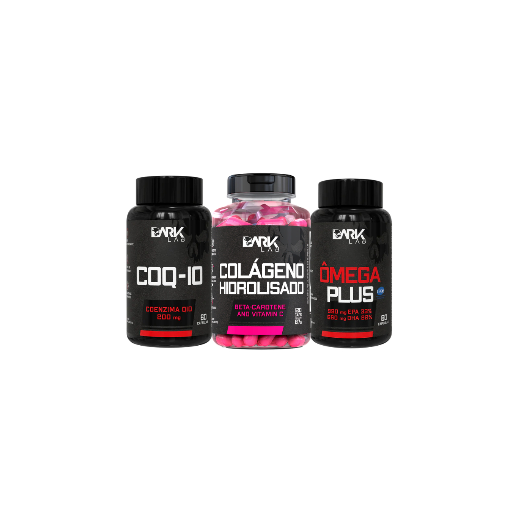 Kit Ômega Plus 60 Cápsulas + Coenzima Q10 60 Cápsulas + Colágeno 120 Cápsulas pa