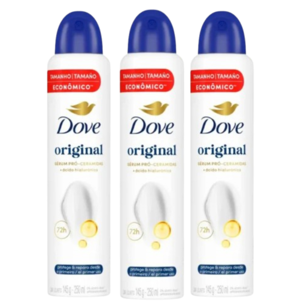 Kit 3 und Desod Dove Original 250ml