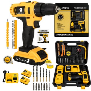 Kit Furadeira Parafusadeira Desparafusadeira 2 Baterias 25v Brushless Maleta Acessorios B…