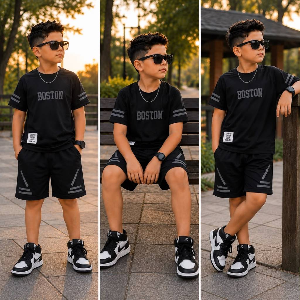 Conjunto Infantil Juvenil Menino Dry Fit Estiloso Blogueirinho Varias Estampas Kit Duas Peças Ideal Para O Verão