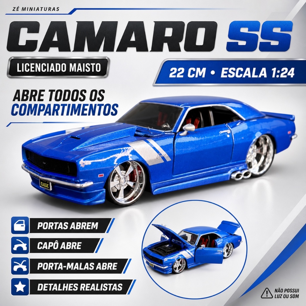 Miniatura Chevrolet Camaro Z-28 - SS  1/24 licenciado.