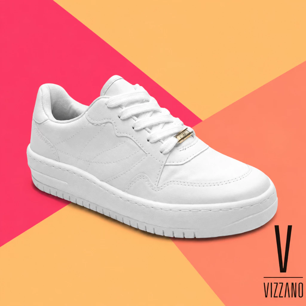 Tênis Vizzano Feminino Casual Plataforma Tênis Leve Macio acolchoado Ultra Conforto Couro Sintético