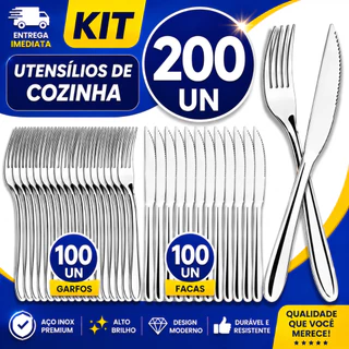Talheres Cozinha Faqueiro Completo Prateado Aço Inox Restaurante Buffet Garfo Faca Profissionais Hot