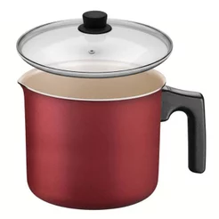 Fervedor 1,7 Litros Com Tampa 14cm Tramontina Turim Vermelho Com Revestimento Antiaderente