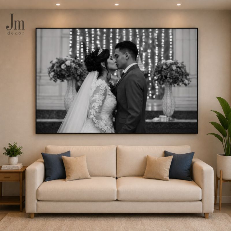 Quadro Decorativo Gigante Placa Decorativa MDF Gigante 120x80cm Personalizado Com Sua Foto Casal Familia Pet Sala Quarto